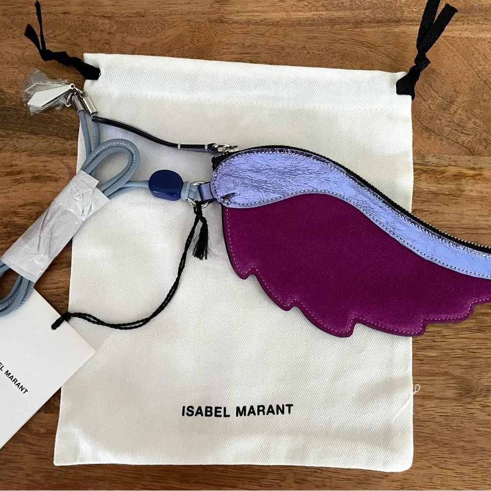 Isabel Marant Kanat pouch purple angel wing small purse new with tags dust bag - Picture 3 of 8